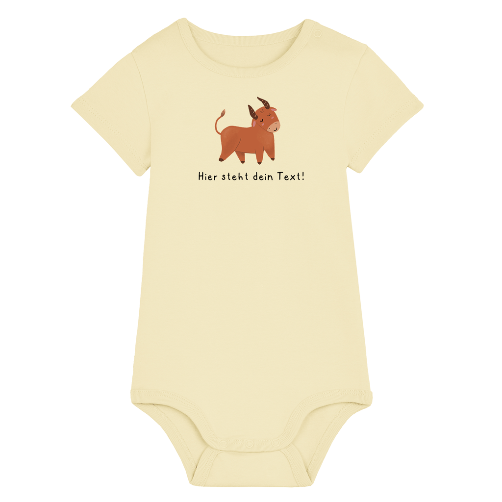 Personalisierbarer Bio-Baby Body Motiv 'Sternzeichen Stier' – Geschenk zur Geburt, Taufe oder zum 1. Geburtstag 