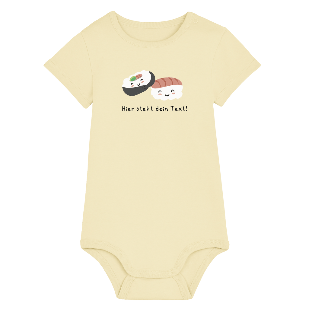 Personalisierbarer Bio-Baby Body Motiv 'Sushi' – Geschenk zur Geburt, Taufe oder zum 1. Geburtstag 