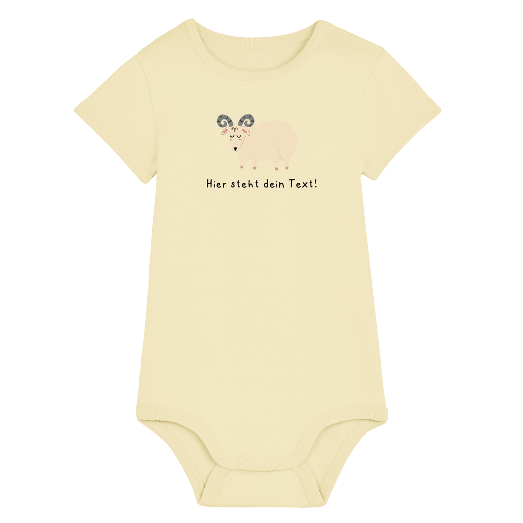 Personalisierbarer Bio-Baby Body Motiv 'Sternzeichen Widder' – Geschenk zur Geburt, Taufe oder zum 1. Geburtstag 