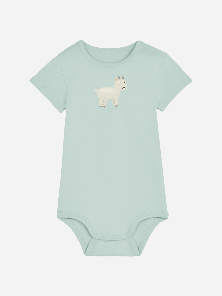 Bio-Baby Body 'Ziege' - personalisierbar Farbe: Türkis Bild 1