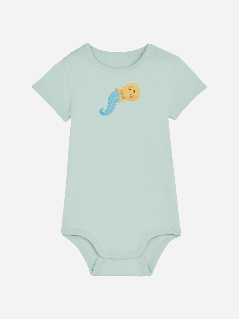 Bio-Baby Body 'Sternzeichen Wassermann' - personalisierbar Farbe: Türkis Bild 1
