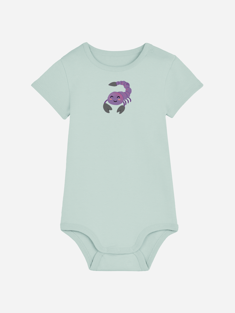 Bio-Baby Body 'Sternzeichen Skorpion' - personalisierbar Farbe: Türkis Bild 4