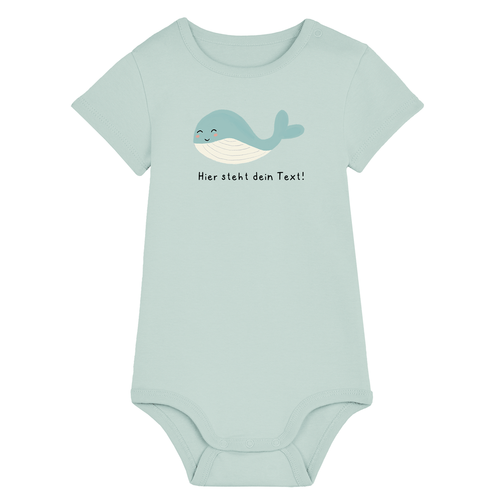 Personalisierbarer Bio-Baby Body Motiv 'Wal' – Geschenk zur Geburt, Taufe oder zum 1. Geburtstag 