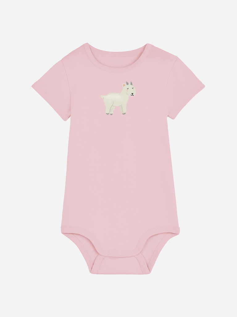 Bio-Baby Body 'Ziege' - personalisierbar Farbe: Rosa Bild 1