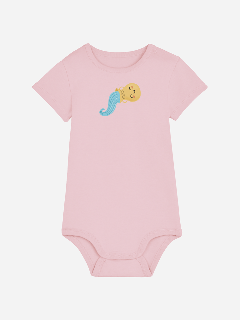 Bio-Baby Body 'Sternzeichen Wassermann' - personalisierbar Farbe: Rosa Bild 1