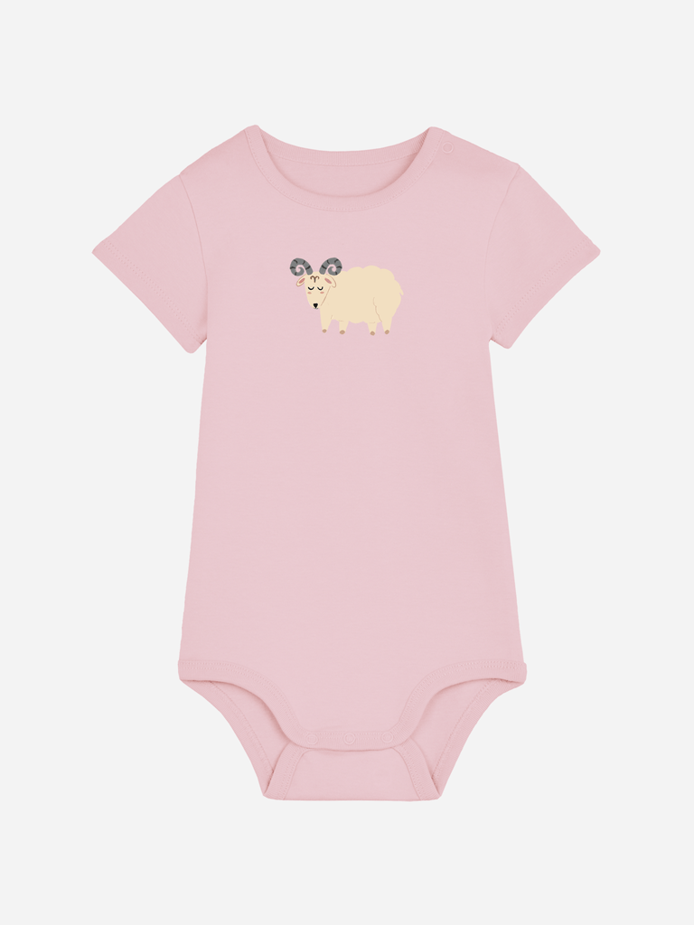 Bio-Baby Body 'Sternzeichen Widder' - personalisierbar Farbe: Rosa Bild 1