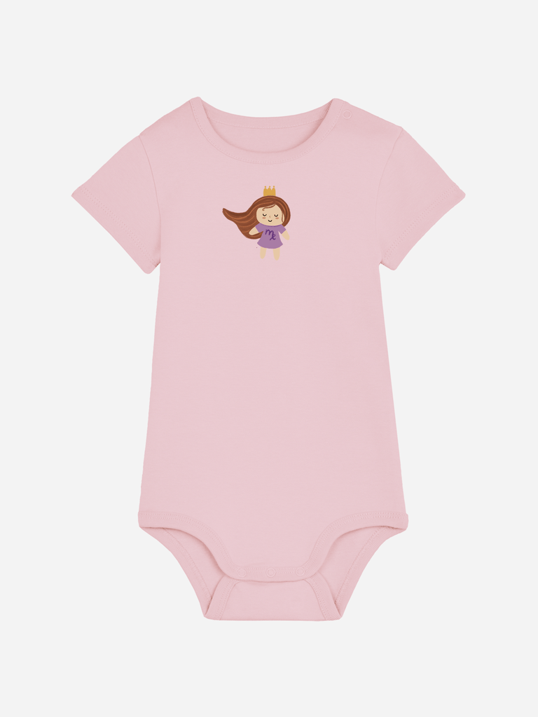 Bio-Baby Body 'Sternzeichen Jungfrau' - personalisierbar Farbe: Rosa Bild 1