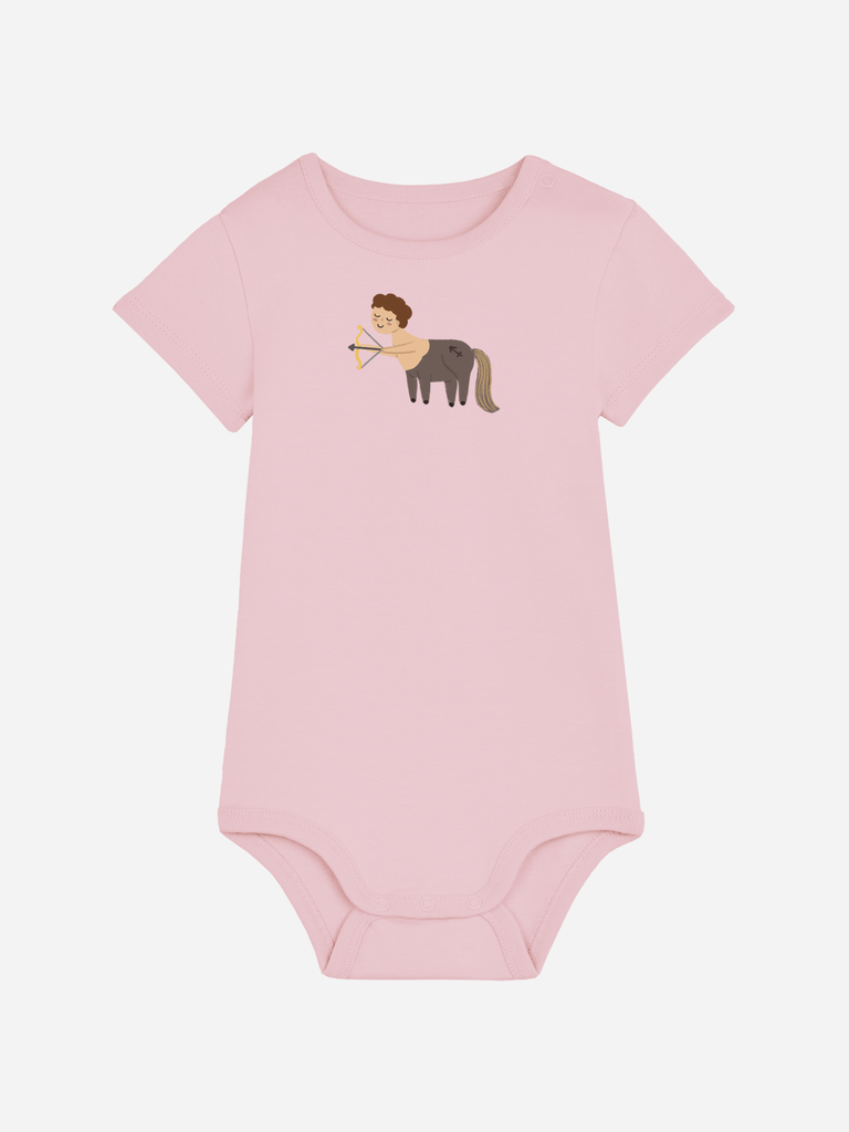Bio-Baby Body 'Sternzeichen Schütze' - personalisierbar Farbe: Rosa Bild 1
