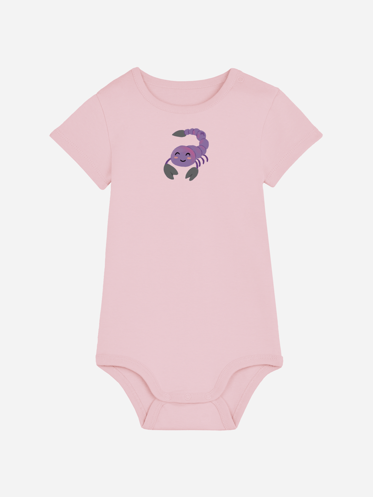 Bio-Baby Body 'Sternzeichen Skorpion' - personalisierbar Farbe: Rosa Bild 1