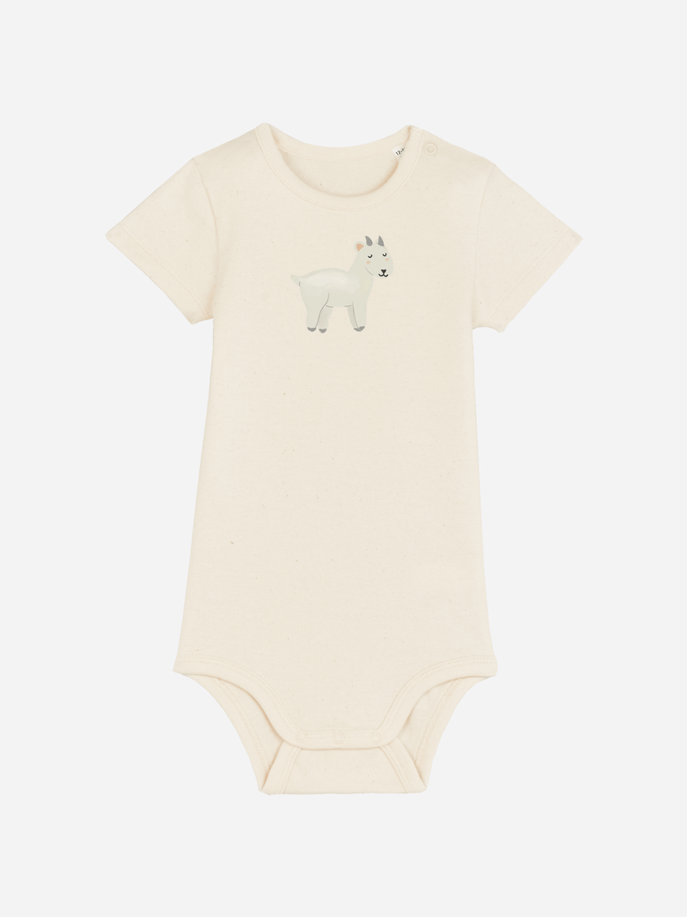 Bio-Baby Body 'Ziege' - personalisierbar Farbe: Beige Bild 1