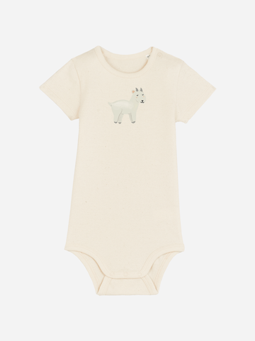 Bio-Baby Body 'Ziege' - personalisierbar Farbe: Beige Bild 1