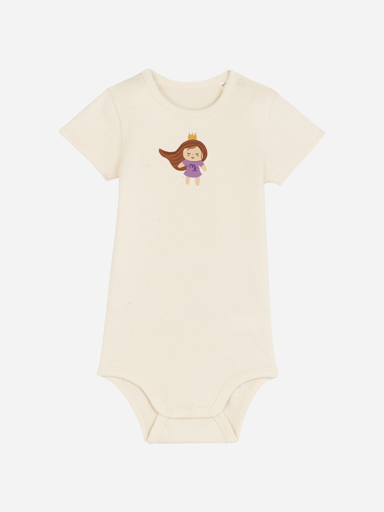 Bio-Baby Body 'Sternzeichen Jungfrau' - personalisierbar Farbe: Beige Bild 1