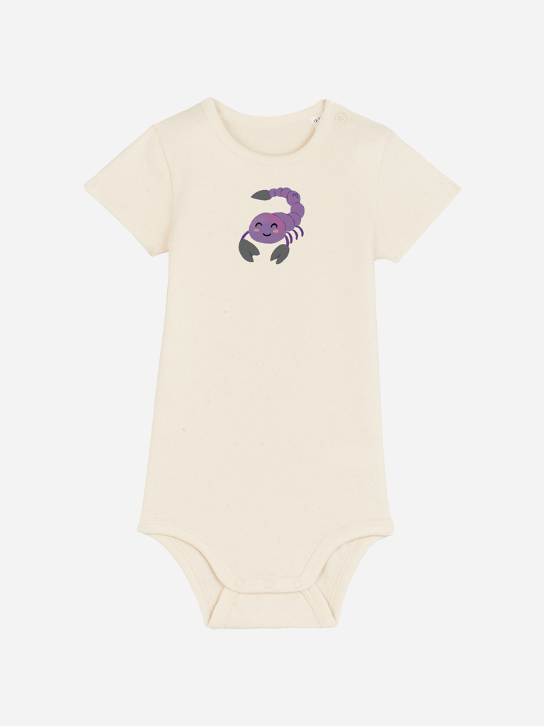 Bio-Baby Body 'Sternzeichen Skorpion' - personalisierbar Farbe: Beige Bild 1