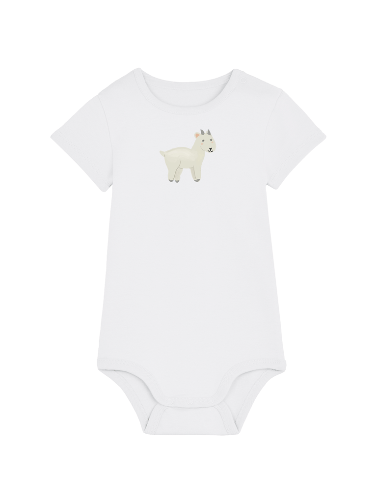 Bio-Baby Body 'Ziege' - personalisierbar Farbe: Weiß Bild 1
