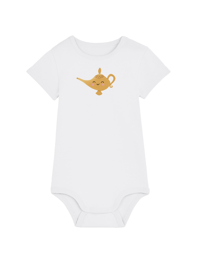 Personalisierter Baby-Body mit magischer Wunderlampe für Neugeborene und Kleinkinder.