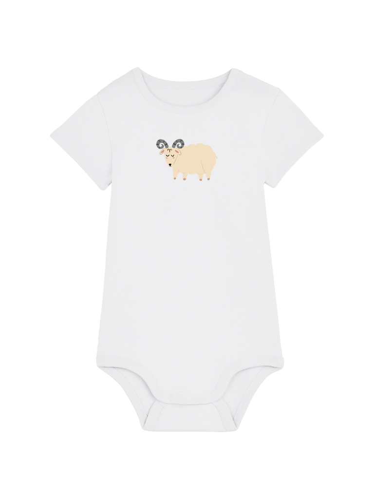 Bio-Baby Body 'Sternzeichen Widder' - personalisierbar Farbe: Weiß Bild 1