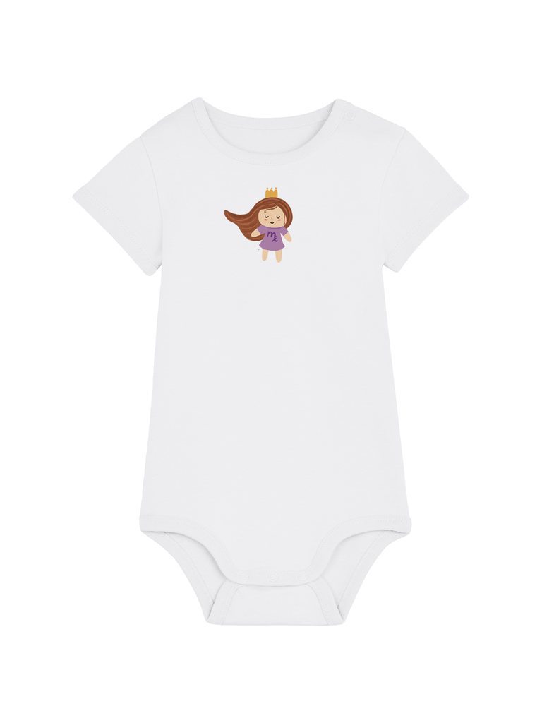 Bio-Baby Body 'Sternzeichen Jungfrau' - personalisierbar Farbe: Weiß Bild 1