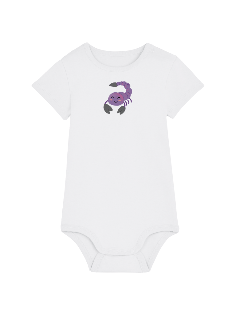 Bio-Baby Body 'Sternzeichen Skorpion' - personalisierbar Farbe: Weiß Bild 1