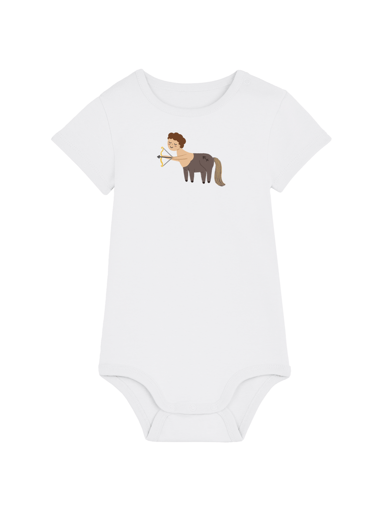 Bio-Baby Body 'Sternzeichen Schütze' - personalisierbar Farbe: Weiß Bild 1