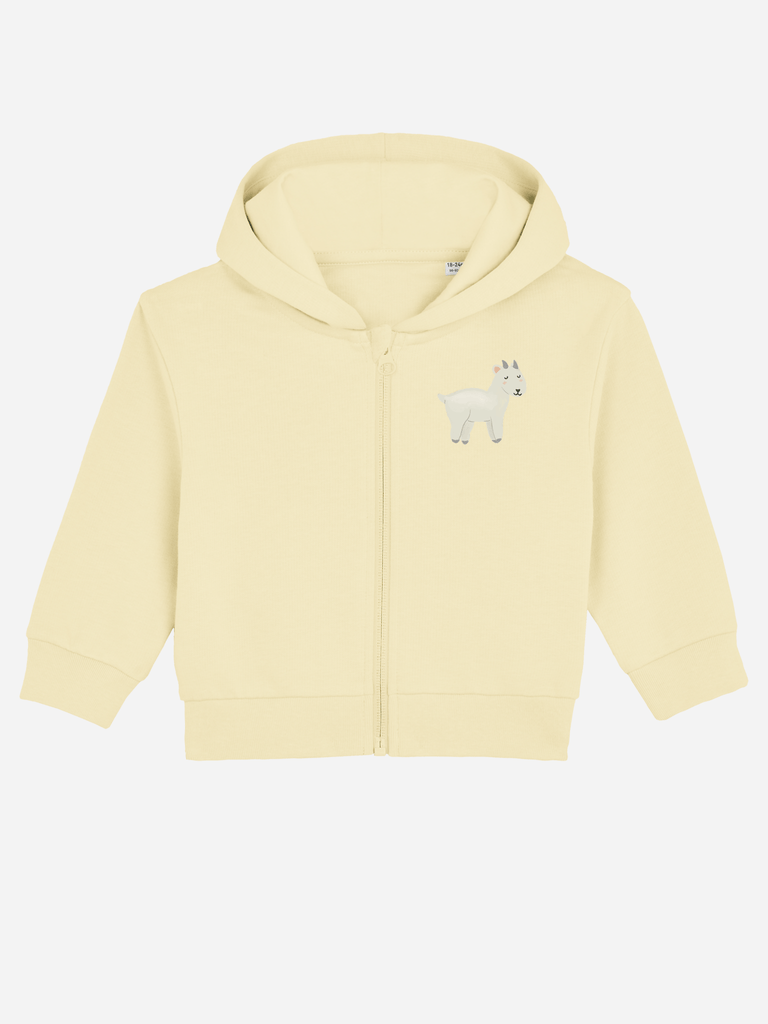 Bio-Baby & Kleinkind Sweatjacke 'Ziege' Farbe: Gelb Vorderansicht