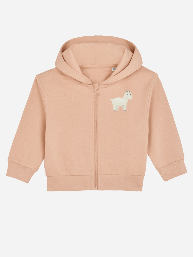 Bio-Baby & Kleinkind Sweatjacke 'Ziege' Farbe: Orange Vorderansicht
