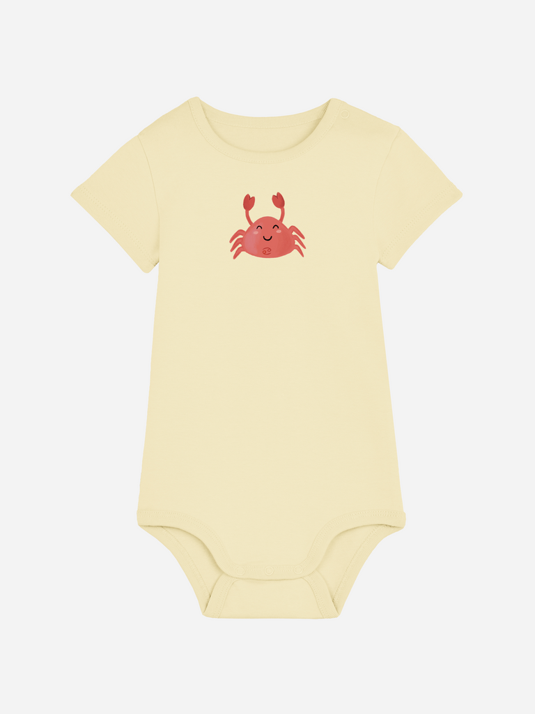 Bio-Baby Body 'Sternzeichen Krebs' - personalisierbar Farbe: Gelb Bild 1