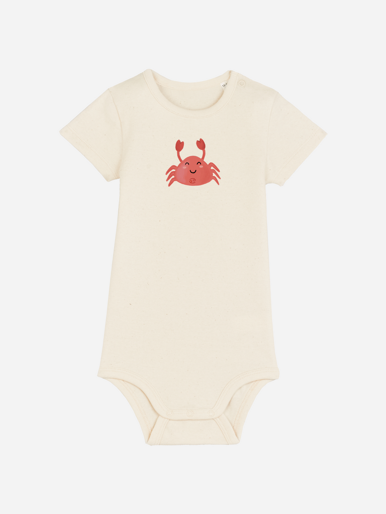 Bio-Baby Body 'Sternzeichen Krebs' - personalisierbar Farbe: Beige Bild 1