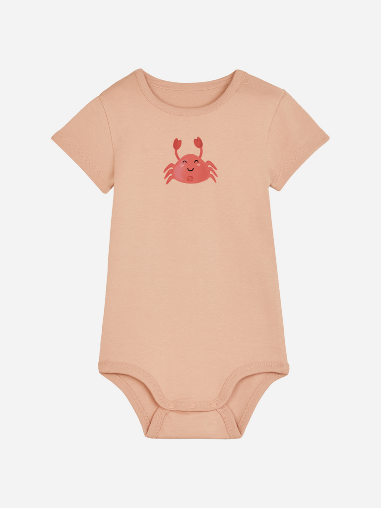 Bio-Baby Body 'Sternzeichen Krebs' - personalisierbar Farbe: Orange Bild 1