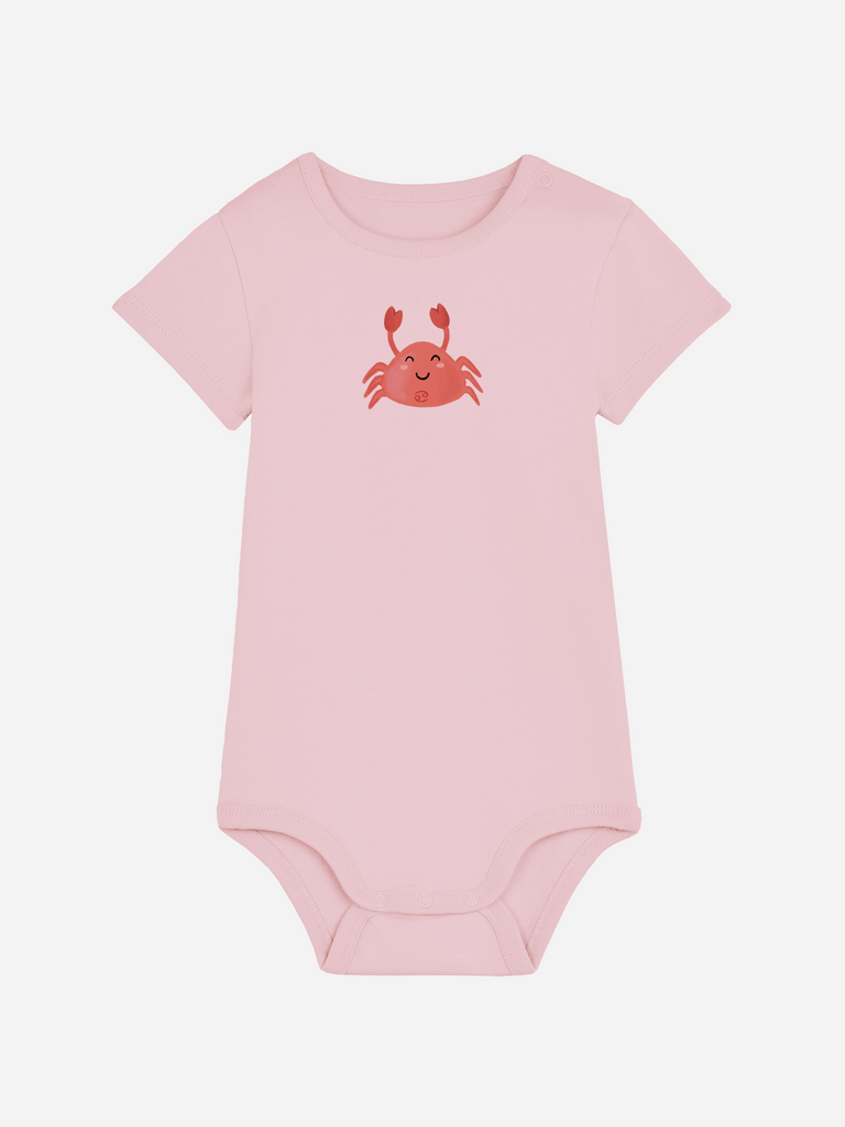 Bio-Baby Body 'Sternzeichen Krebs' - personalisierbar Farbe: Rosa Bild 1