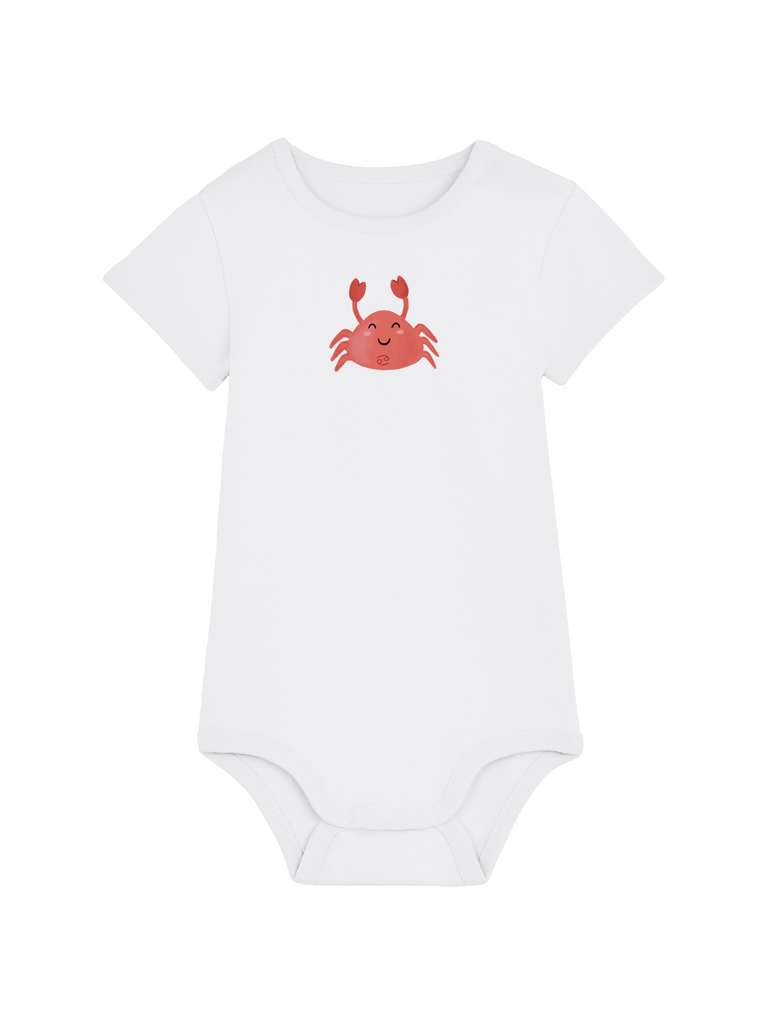 Bio-Baby Body 'Sternzeichen Krebs' - personalisierbar Farbe: Weiß Bild 1