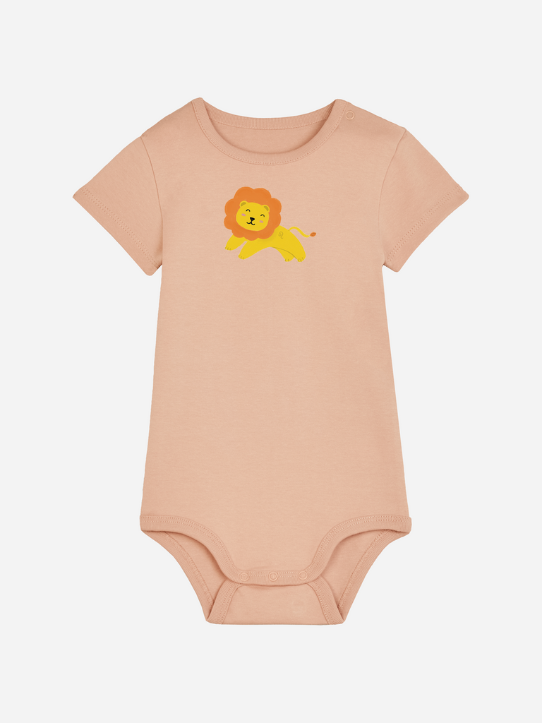 Bio-Baby Body 'Sternzeichen Löwe' - personalisierbar Farbe: Orange Bild 1