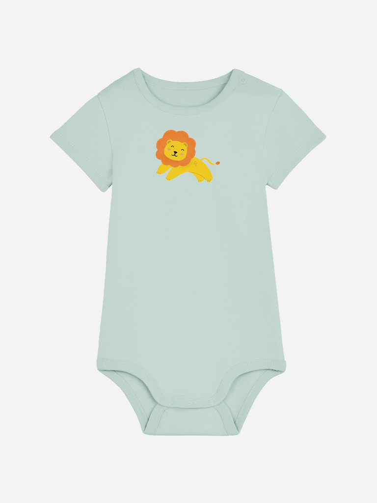 Bio-Baby Body 'Sternzeichen Löwe' - personalisierbar Farbe: Türkis Bild 1