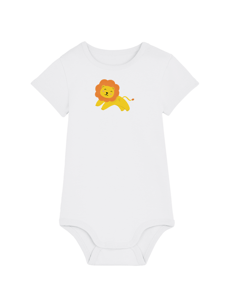Bio-Baby Body 'Sternzeichen Löwe' - personalisierbar Farbe: Weiß Bild 1