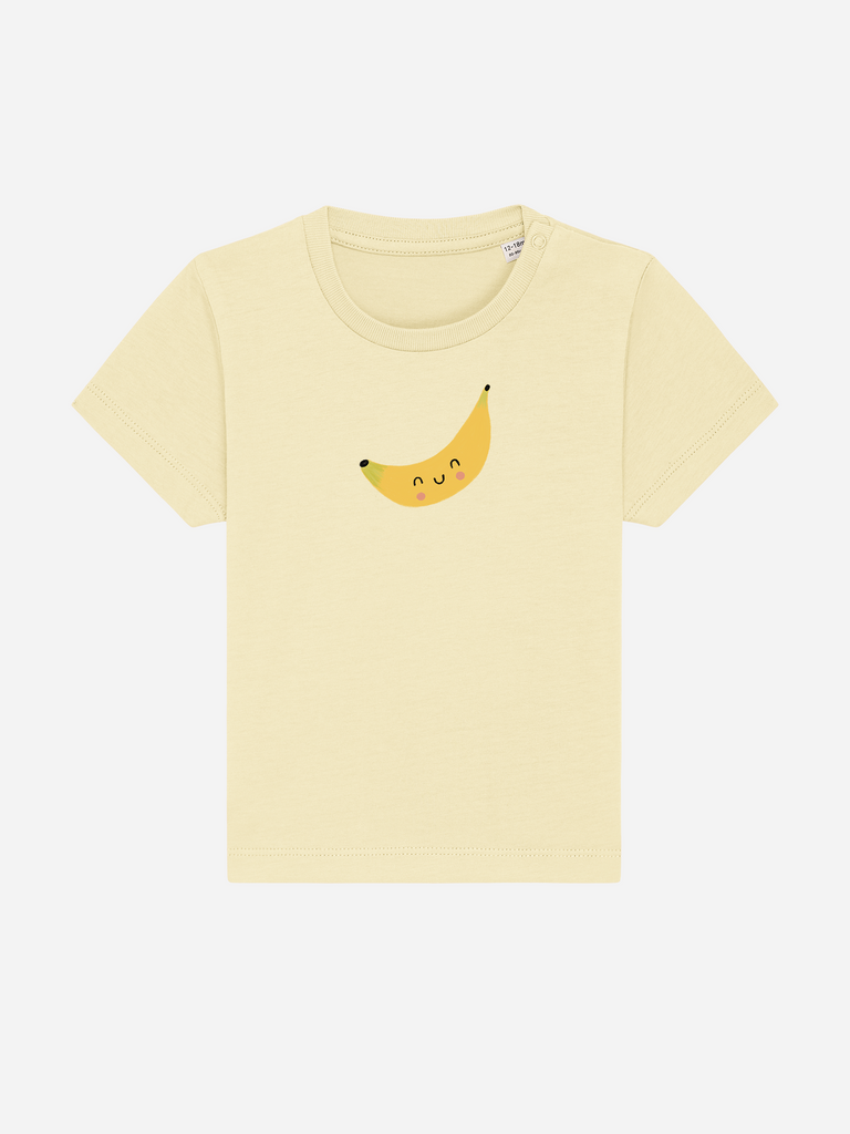 Personalisierbares Bio-T-Shirt (0–3 J.) 'Banane' mit fröhlichem Bananenmotiv für Kinder