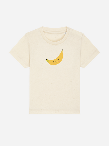 Personalisierbares Bio-T-Shirt (0–3 J.) 'Banane' mit fröhlichem Bananen-Motiv für Babykleidung.