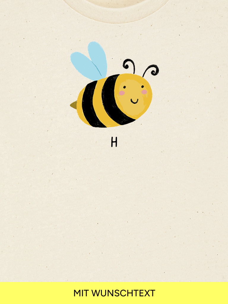 Liebevoll gestaltetes Bio T-Shirt mit Bienen-Motiv als unvergessliches Babygeschenk. Jetzt in vielen Farben bei Liebe & Geschenke personalisieren.