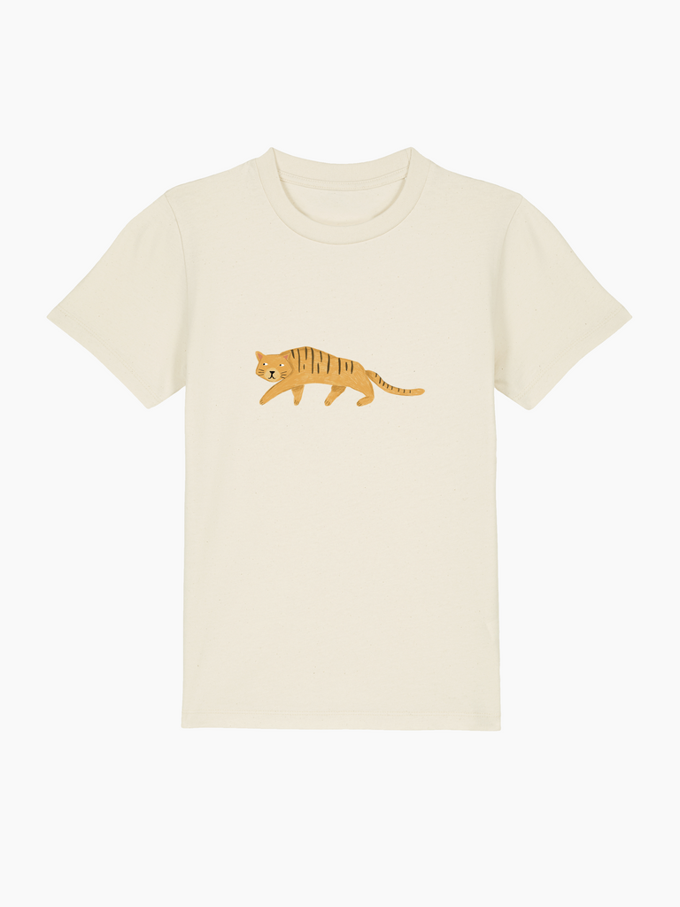 Personalisierbares Bio-T-Shirt für Kinder mit Tiger-Motiv, ideal für 6. Geburtstagsgeschenk.