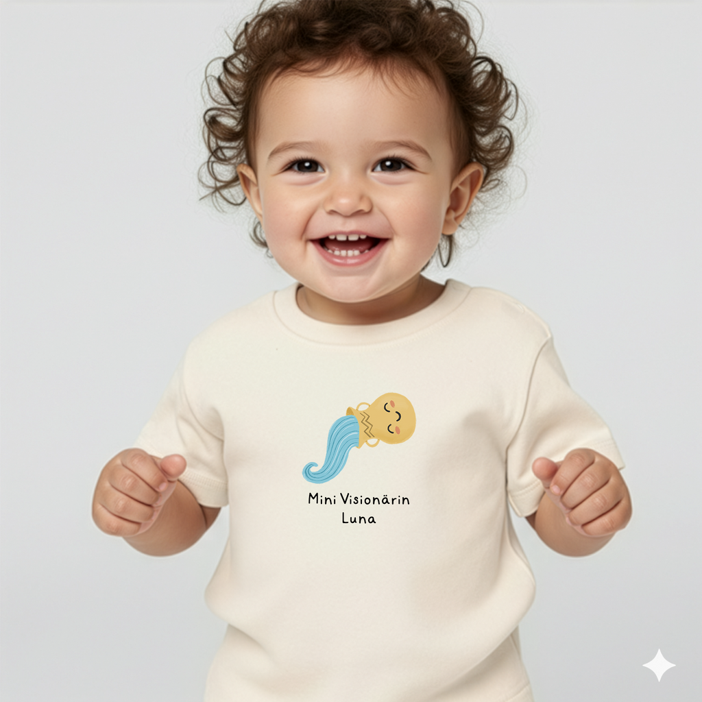 Kreatives Geschenk zum 1. Geburtstag:  Ein Bio T-Shirt mit Sternzeichen Wassermann von Liebe & Geschenke, in vielen Farben.