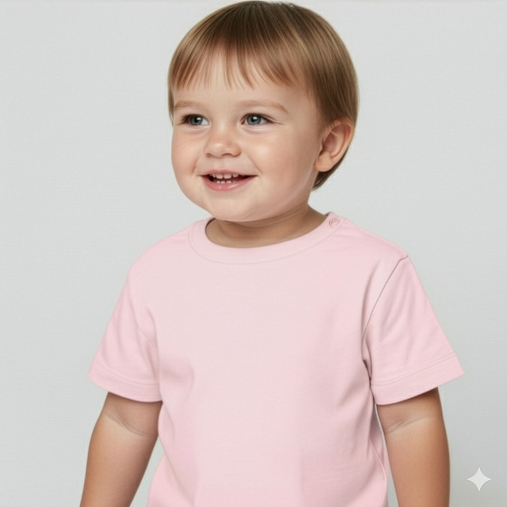 Personalisierbares T-Shirt für Kleinkinder in Rosa von Stanley Stella bei Liebe & Geschenke